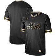 Wholesale Cheap Nike Mets Blank Black Gold Authentic Stitched MLB Jersey