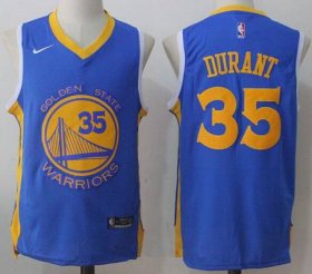 Wholesale Cheap Men\'s Golden State Warriors #35 Kevin Durant Royal Blue 2017-2018 Nike Swingman Stitched NBA Jersey