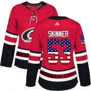 Wholesale Cheap Adidas Hurricanes #53 Jeff Skinner Red Home Authentic USA Flag Women's Stitched NHL Jersey