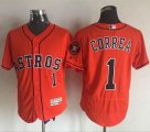 Wholesale Cheap Astros #1 Carlos Correa Orange Flexbase Authentic Collection Stitched MLB Jersey