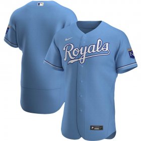 Wholesale Cheap Kansas City Royals Men\'s Nike Light Blue Alternate 2020 Authentic MLB Jersey