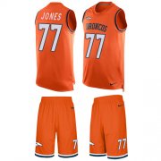 Wholesale Cheap Nike Broncos #77 Sam Jones Orange Team Color Men's Stitched NFL Limited Tank Top Suit Jersey