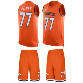 Wholesale Cheap Nike Broncos #77 Sam Jones Orange Team Color Men\'s Stitched NFL Limited Tank Top Suit Jersey
