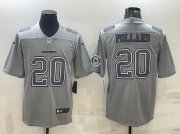 Wholesale Cheap Men's Dallas Cowboys #20 Tony Pollard With Patch Gray Atmosphere Fashion Stitched Jersey