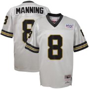 Wholesale Cheap Youth New Orleans Saints #8 Archie Manning Mitchell & Ness Platinum NFL 100 Retired Player Legacy Jersey