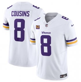 Wholesale Cheap Men\'s Minnesota Vikings #8 Kirk Cousins White 2023 F.U.S.E. With 4-Star C Patch Vapor Untouchable Limited Football Stitched Jersey
