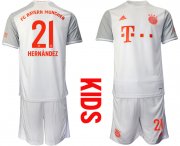 Wholesale Cheap Youth 2020-2021 club Bayern Munich away white 21 Soccer Jerseys