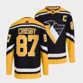 Wholesale Cheap Men's Pittsburgh Penguins #87 Sidney Crosby Black 2022-23 Reverse Retro Stitched Jersey