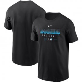 Wholesale Cheap Men\'s Miami Marlins Nike Black Authentic Collection Team Performance T-Shirt