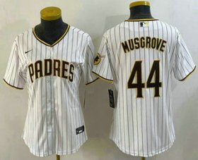 Cheap Women\'s San Diego Padres #44 Joe Musgrove White Stitched MLB Cool Base Nike Jersey
