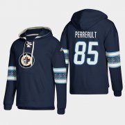 Wholesale Cheap Winnipeg Jets #85 Mathieu Perreault Blue adidas Lace-Up Pullover Hoodie