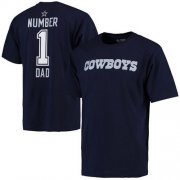 Wholesale Cheap Men's Dallas Cowboys Pro Line College Number 1 Dad T-Shirt Navy