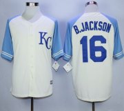 Wholesale Cheap Royals #16 Bo Jackson Cream Exclusive Vintage Stitched MLB Jersey