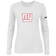Wholesale Cheap Women's Nike New York Giants Of The City Long Sleeve Tri-Blend NFL T-Shirt White