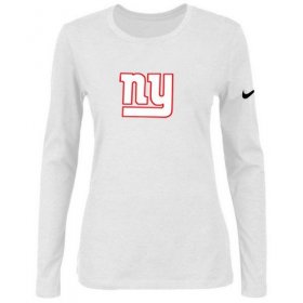 Wholesale Cheap Women\'s Nike New York Giants Of The City Long Sleeve Tri-Blend NFL T-Shirt White