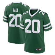 Cheap Men's New York Jets #20 Breece Hall Green Throwback Stitched Game Jersey