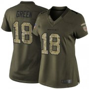 Wholesale Cheap Nike Bengals #18 A.J. Green Green Women's Stitched NFL Limited 2015 Salute to Service Jersey