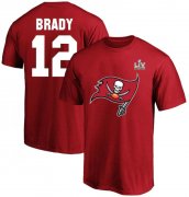 Wholesale Cheap Men's Tampa Bay Buccaneers Tom Brady Fanatics Branded Red Super Bowl LV Champions Big & Tall Name & Number T-Shirt