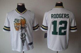 Wholesale Cheap Nike Packers #12 Aaron Rodgers White Men\'s Stitched NFL Helmet Tri-Blend Limited Jersey