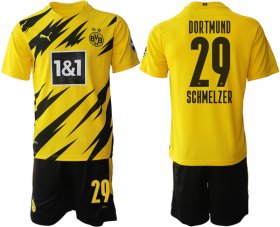 Wholesale Cheap Men 2020-2021 club Dortmund home 29 yellow Soccer Jerseys
