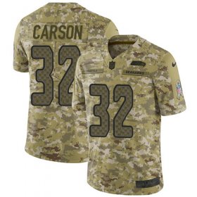 Wholesale Cheap Nike Seahawks #32 Chris Carson Camo Youth Stitched NFL Limited 2018 Salute to Service Jersey