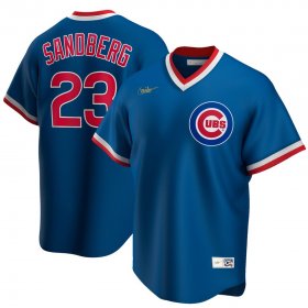 Wholesale Cheap Chicago Cubs #23 Ryne Sandberg Nike Road Cooperstown Collection Player MLB Jersey Royal