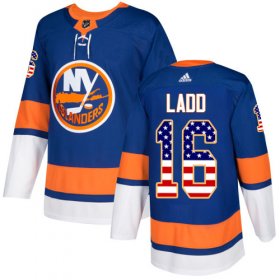 Wholesale Cheap Adidas Islanders #16 Andrew Ladd Royal Blue Home Authentic USA Flag Stitched Youth NHL Jersey