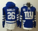 Wholesale Cheap Men's New York Giants #26 Saquon Barkley NEW Blue Pocket Stitched NFL Pullover Hoodie