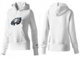 Wholesale Cheap Women's Philadelphia Eagles Logo Pullover Hoodie White