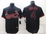 Wholesale Cheap Men's St Louis Cardinals #4 Yadier Molina Lights Out Black Fashion Stitched MLB Cool Base Nike Jersey