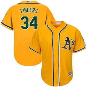 Wholesale Cheap Athletics #34 Rollie Fingers Gold Cool Base Stitched Youth MLB Jersey