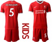 Wholesale Cheap Youth 2020-2021 club Liverpool home 5 red Soccer Jerseys
