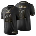 Wholesale Cheap Dallas Cowboys #21 Ezekiel Elliott Men's Nike Black Golden Limited NFL 100 Jersey