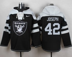 Wholesale Cheap Nike Raiders #42 Karl Joseph Black Player Pullover NFL Hoodie