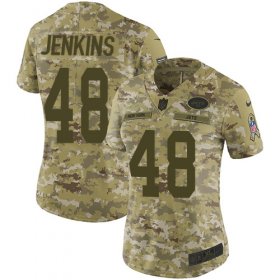 Wholesale Cheap Nike Jets #48 Jordan Jenkins Camo Women\'s Stitched NFL Limited 2018 Salute to Service Jersey