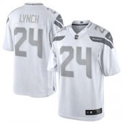 Wholesale Cheap Nike Seahawks #24 Marshawn Lynch White Men's Stitched NFL Limited Platinum Jersey