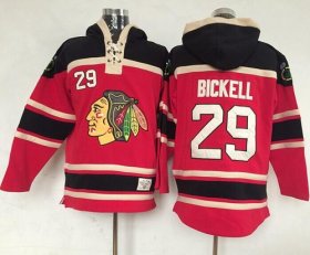 Wholesale Cheap Blackhawks #29 Bryan Bickell Red Sawyer Hooded Sweatshirt Stitched NHL Jersey