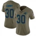 Wholesale Cheap Nike Panthers #30 Stephen Curry Olive Women's Stitched NFL Limited 2017 Salute to Service Jersey