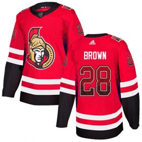 Wholesale Cheap Adidas Senators #28 Connor Brown Red Home Authentic Drift Fashion Stitched NHL Jersey