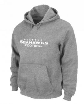 Wholesale Cheap Seattle Seahawks Authentic Font Pullover Hoodie Grey