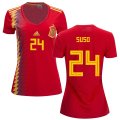 Wholesale Cheap Women's Spain #24 Suso Red Home Soccer Country Jersey