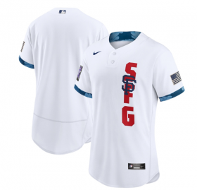 Wholesale Cheap Men\'s San Francisco Giants Blank 2021 White All-Star Flex Base Stitched MLB Jersey