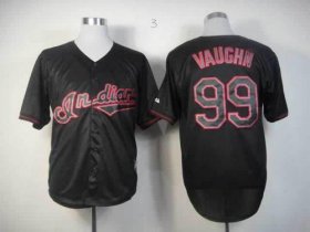Wholesale Cheap Indians #99 Ricky Vaughn Black Fashion Stitched MLB Jersey