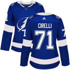 Cheap Adidas Lightning #71 Anthony Cirelli Blue Home Authentic Women\'s Stitched NHL Jersey