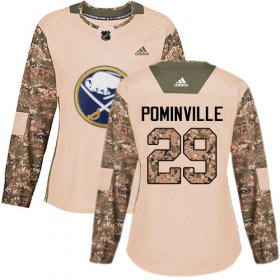Wholesale Cheap Adidas Sabres #29 Jason Pominville Camo Authentic 2017 Veterans Day Women\'s Stitched NHL Jersey