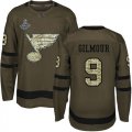 Wholesale Cheap Adidas Blues #9 Doug Gilmour Green Salute to Service Stanley Cup Champions Stitched NHL Jersey
