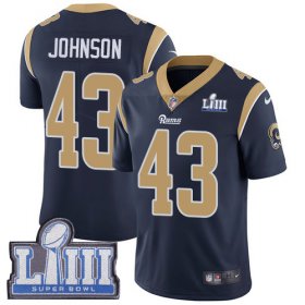 Wholesale Cheap Nike Rams #43 John Johnson Navy Blue Team Color Super Bowl LIII Bound Men\'s Stitched NFL Vapor Untouchable Limited Jersey
