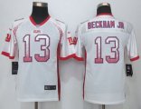 Wholesale Cheap Nike Giants #13 Odell Beckham Jr White Youth Stitched NFL Elite Drift Fashion Jersey