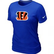 Wholesale Cheap Women's Nike Cincinnati Bengals Logo NFL T-Shirt Blue