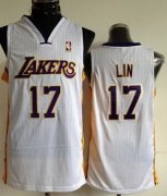 Wholesale Cheap Los Angeles Lakers #17 Jeremy Lin White Swingman Jersey